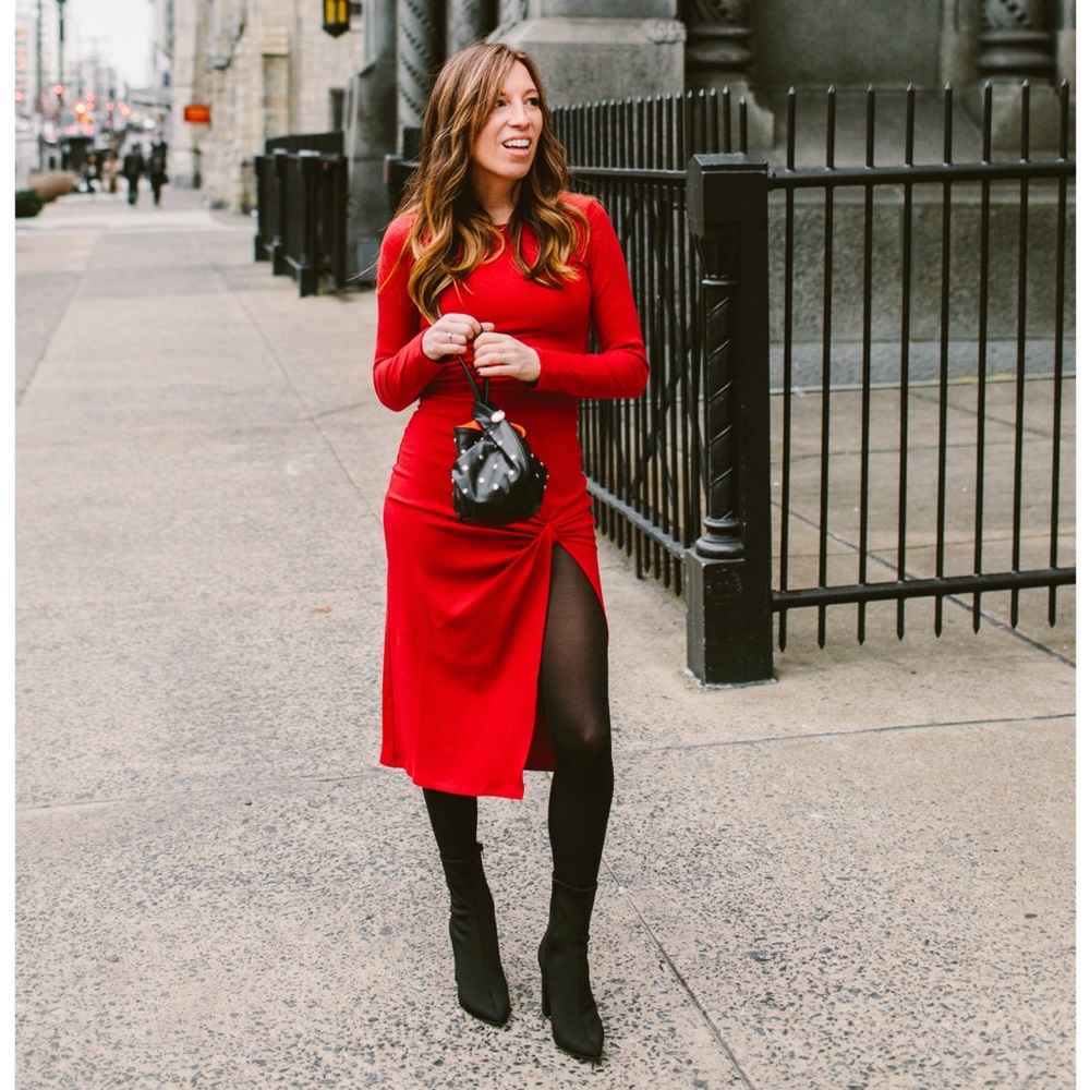 Reformation knit red dress